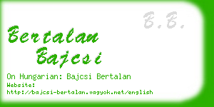 bertalan bajcsi business card